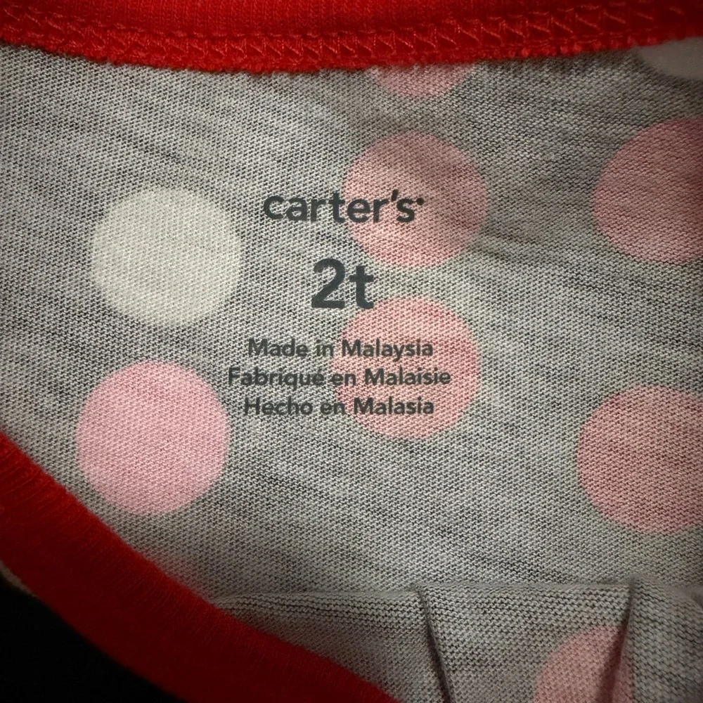 Carters Toddler Girls Polka Dot Ruffle Tiered Dress Red Pink Black 2T‎ NWT